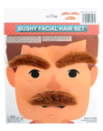 Dark Brown Bushy Eyebrows and Moustache Set