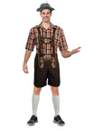 Adult Beer Man Costume (Orange Checkered)