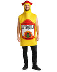 Person wearing a yellow 'El Tequila Mexico' costume on a white background