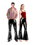 Adult Metallic Disco Flare Pants (Black)