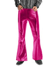 Adult Metallic Disco Flare Pants (Hot Pink)