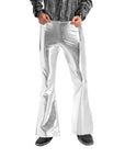 Adult Metallic Disco Flare Pants (Silver)