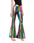 Adult Metallic Disco Flare Pants (Rainbow)