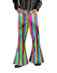 Adult Metallic Disco Flare Pants (Rainbow)