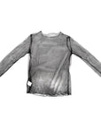 Black Fine Mesh Long Sleeve Top
