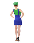 Adult Green Luigi & Red Mario Lady Costume Set
