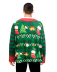 Adult Green Ugly Christmas Sweater Print Top