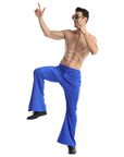 Adult 70s Disco Flare Pants (Blue)