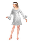 Adult 70s Disco Girl Costume (Silver)