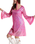 Adult 70s Disco Girl Costume (Pink)