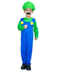 Children's Green Luigi Plumber Costume
