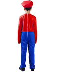 Children's Red Mario Plumber Costume (2 Sizes)
