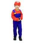 Children's Red Plumber Costume (Toddler and Up Sizes)