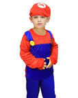 Children's Red Plumber Costume (Toddler and Up Sizes)
