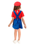 Children's Red Mario Plumber Girl Costume