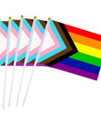 Progress Pride Rainbow Mini Hand Flag (8pcs)