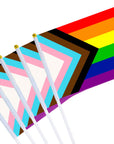 Progress Pride Rainbow Mini Hand Flag (8pcs)