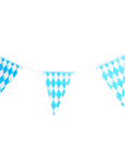 Oktoberfest Triangle Bunting Flags (Blue and White Diamond)