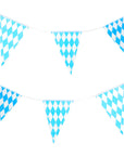 Oktoberfest Triangle Bunting Flags (Blue and White Diamond)