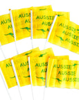 Yellow Aussie Hand Flag 14x21cm(8pcs)