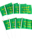Green Aussie Hand Flag 14x21cm (8pcs)