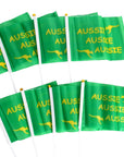 Green Aussie Hand Flag 14x21cm (8pcs)