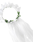 White Flower Crown with Veil