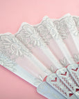 Silver Glitter Embroidery Fan