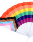 Rainbow Progress Pride Flag Fabric Fan