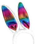 Rainbow Metallic Bunny Headband