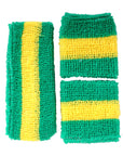 Sweatband & Wristband Set (Green, Yellow, Green Stripe)