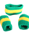 Sweatband & Wristband Set (Green, Yellow, Green Stripe)