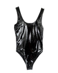 Black Metallic High Cut Leotard