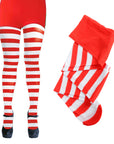 Red and White Stripe Pantyhose