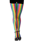 Rainbow Fishnet Pantyhose (Stripe)