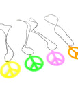 1960s Fluro Hippie Peace Sign Necklace
