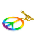 1960s Rainbow Hippie Peace Sign Necklace