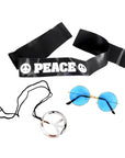 60s Peace Hippie Accessory Kit (Blue)