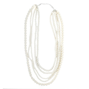 Short Pearl Necklace with 5 Strands