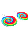 Tie Dye Rainbow Swirl Earrings