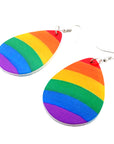Rainbow Stripe Tear Drop Earrings