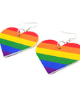 Rainbow Stripe Heart Earrings