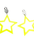 Neon Star Clip-On Earrings (Yellow)