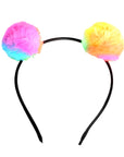 Fluffy Rainbow Pom Pom Headband