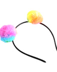 Fluffy Rainbow Pom Pom Headband