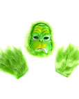 Grumpy Green Santa Mask and Gloves Set