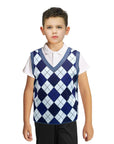 Children's Argyle Plaid Sweater Vest (Blue) 4-6 years