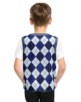 Children's Argyle Plaid Sweater Vest (Blue) 4-6 years