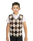 Children's Argyle Plaid Sweater Vest (Brown) 4-6 years
