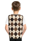 Children's Argyle Plaid Sweater Vest (Brown) 4-6 years